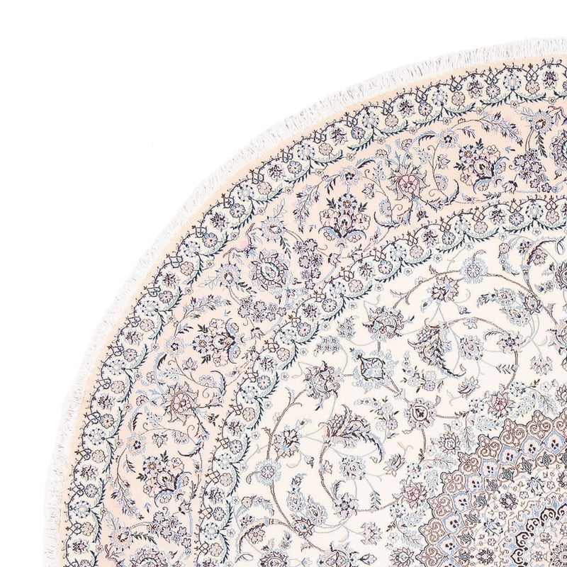 Persisk tæppe - Nain - Premium rundt  - 247 x 247 cm - creme