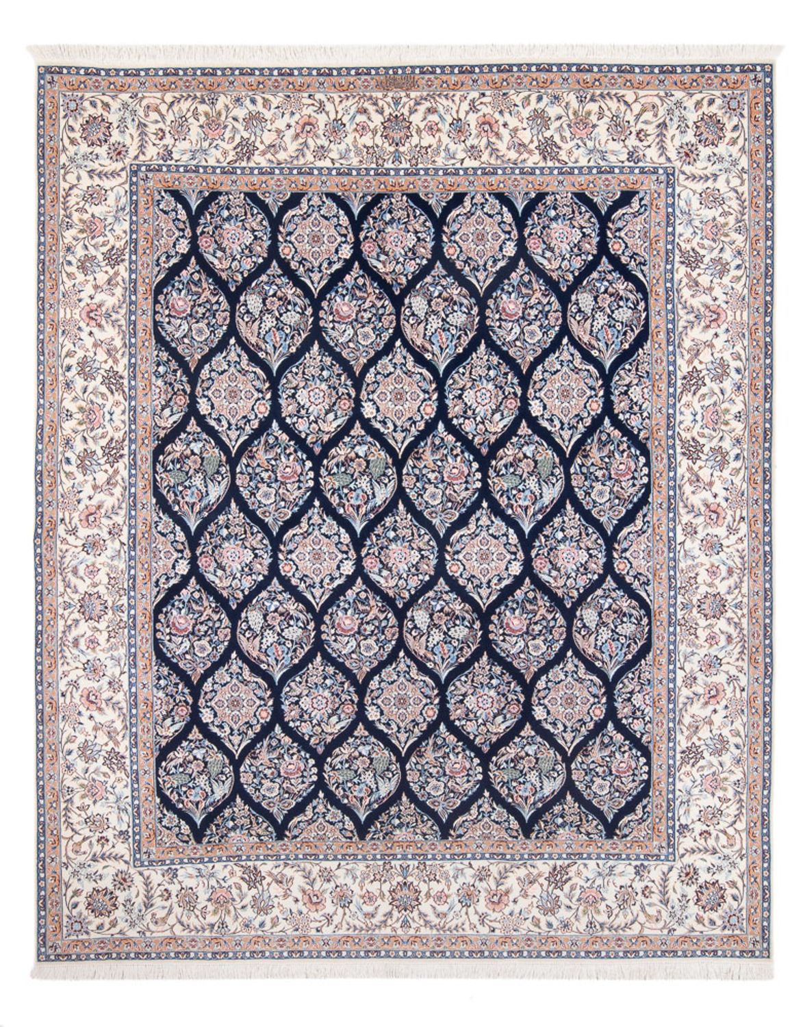 Persisk tæppe - Nain - Premium - 255 x 204 cm - mørkeblå
