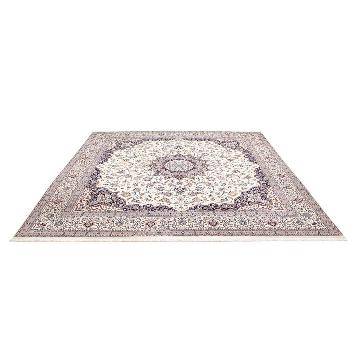 Persisk tæppe - Nain - Premium firkantet - 308 x 308 cm - creme