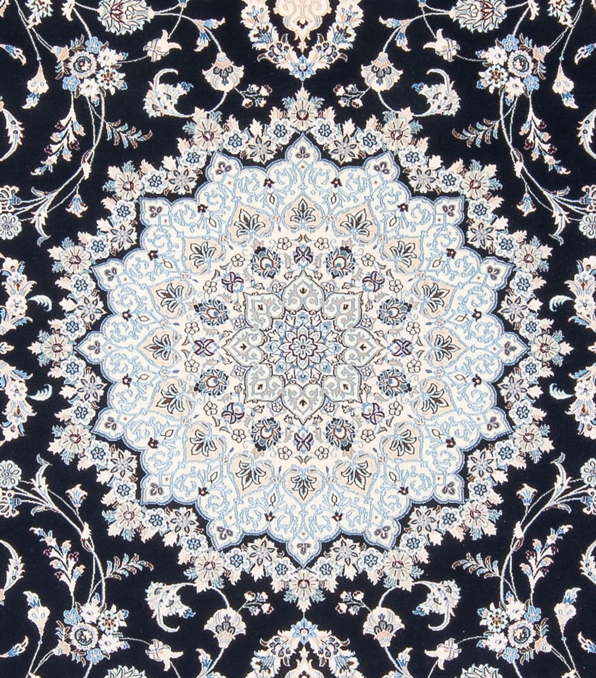 Persisk tæppe - Nain - Premium - 345 x 252 cm - mørkeblå