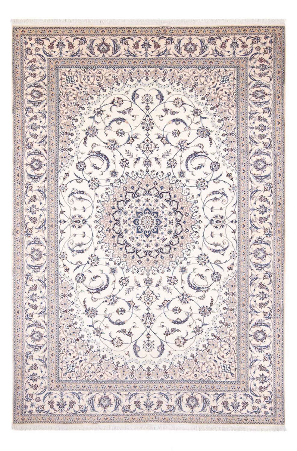 Persisk tæppe - Nain - Premium - 312 x 204 cm - creme