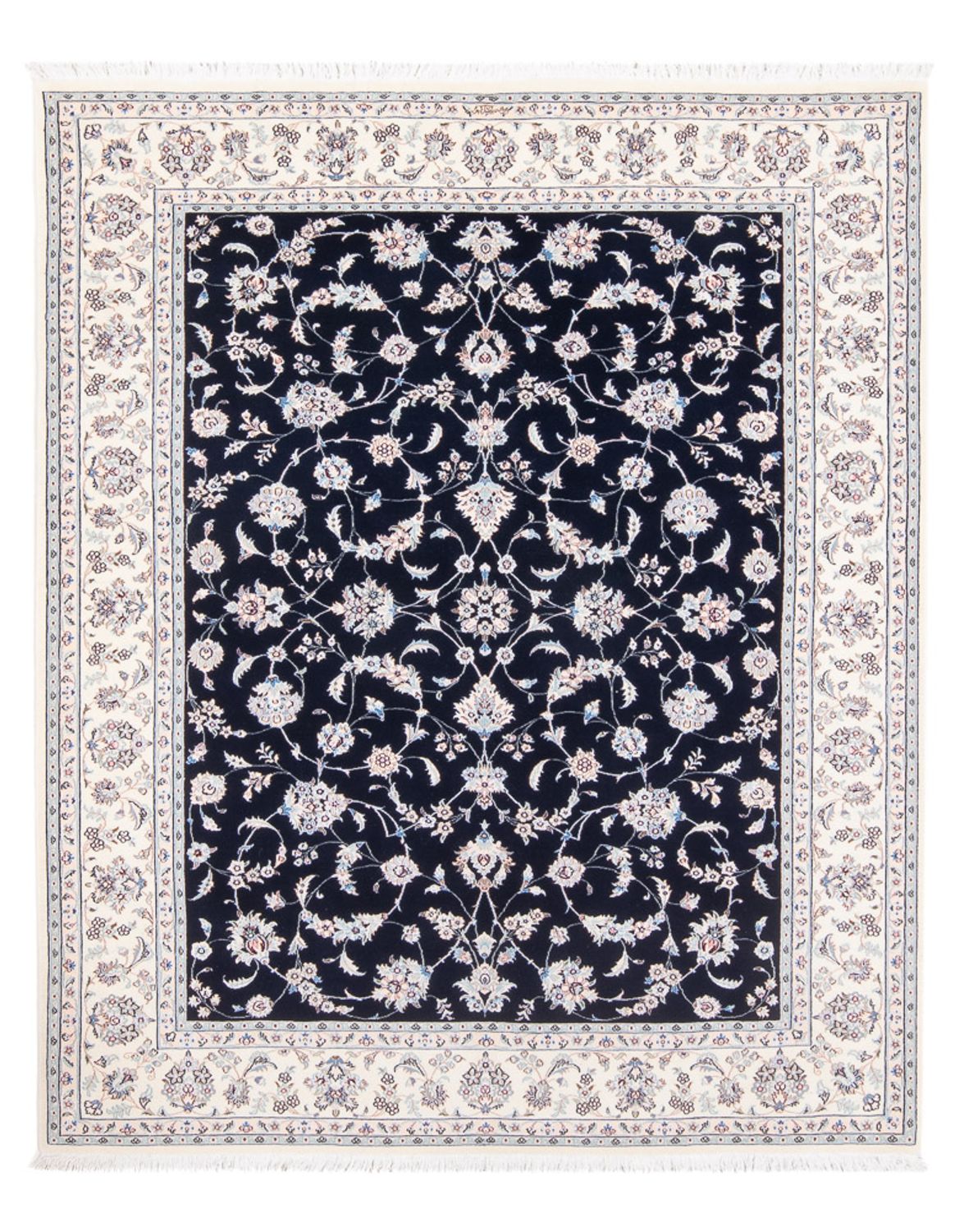 Persisk tæppe - Nain - Premium - 203 x 151 cm - mørkeblå