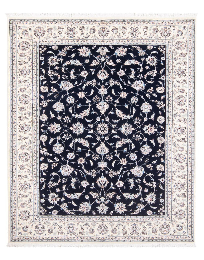 Persisk tæppe - Nain - Premium - 203 x 151 cm - mørkeblå
