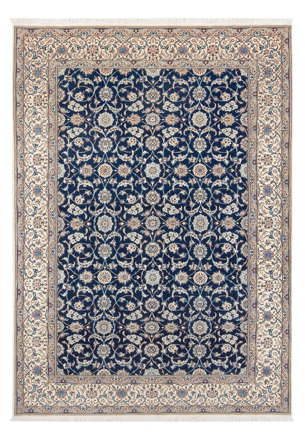 Persisk tæppe - Nain - Premium - 240 x 165 cm - mørkeblå
