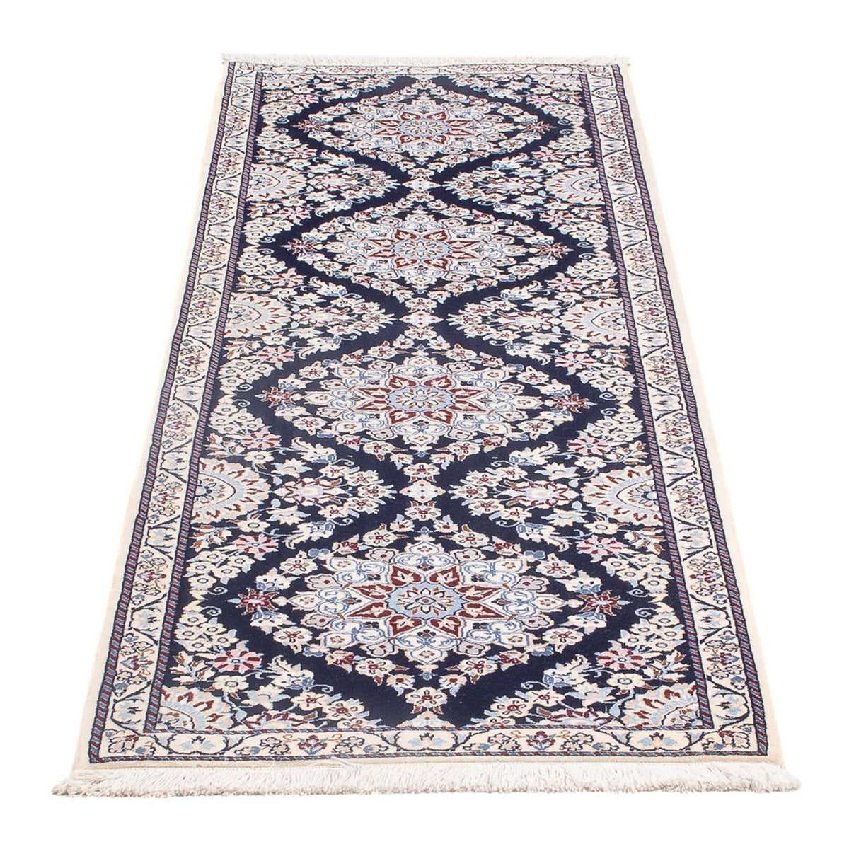 Løber Persisk tæppe - Nain - Premium - 188 x 58 cm - mørkeblå