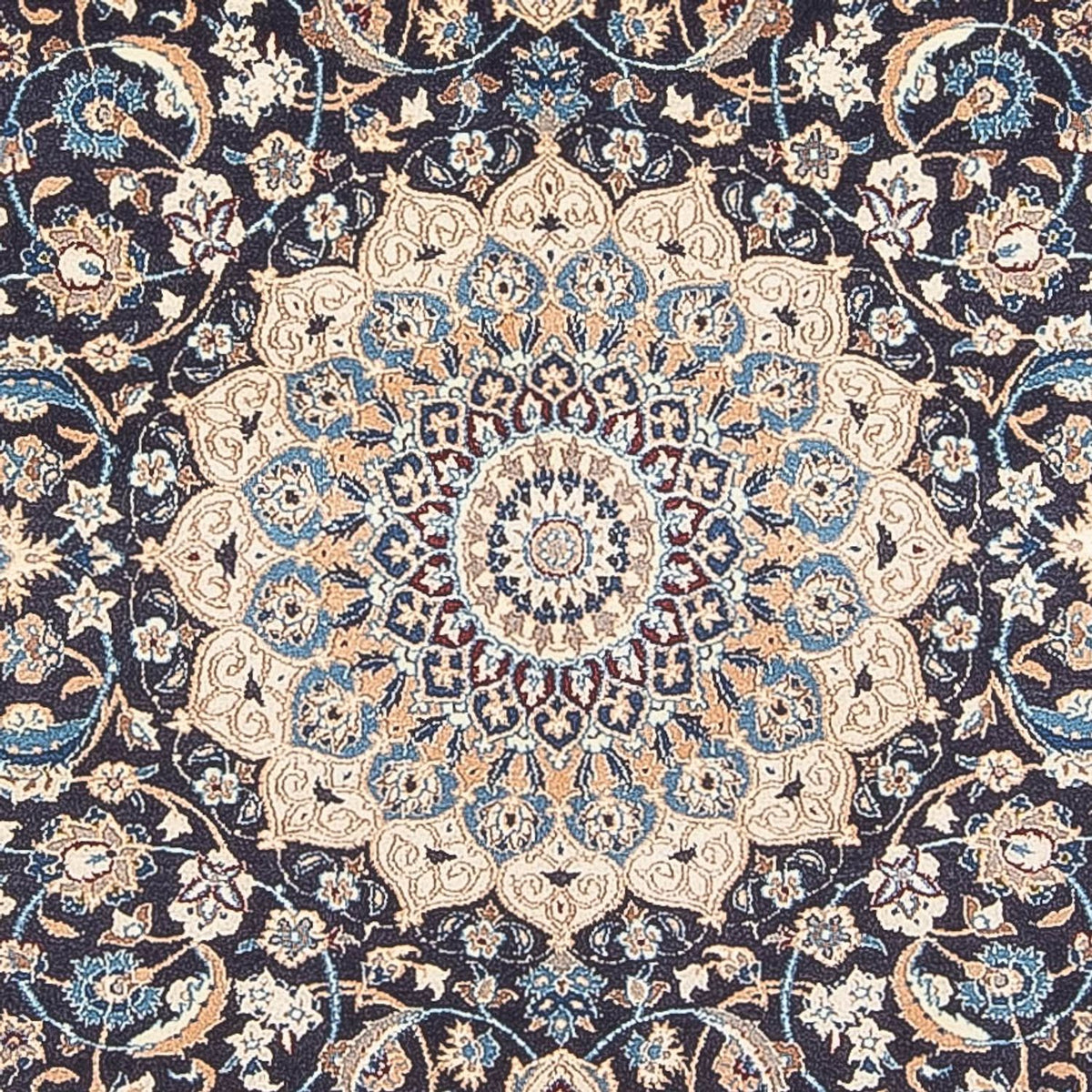 Persisk tæppe - Nain - Premium - 202 x 129 cm - mørkeblå