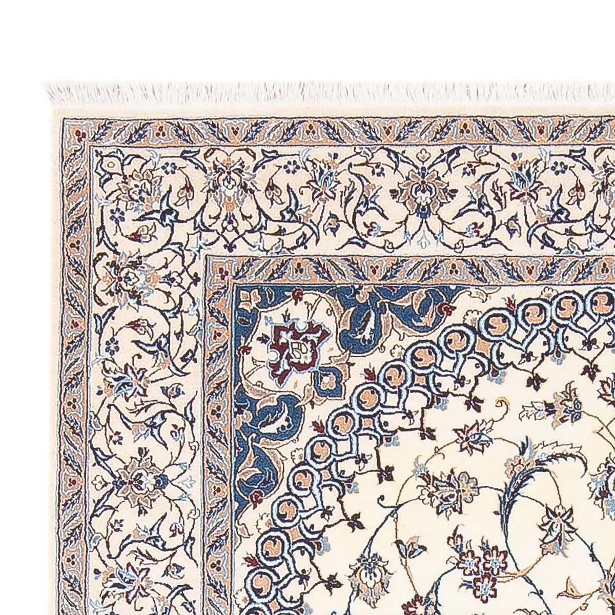 Persisk tæppe - Nain - Premium - 211 x 130 cm - creme