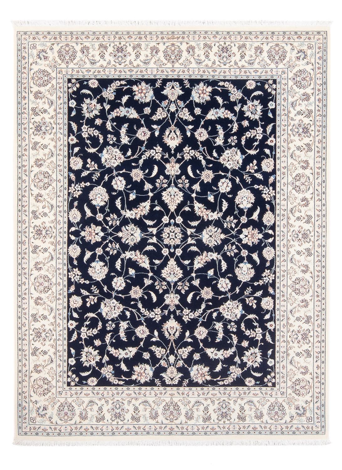 Persisk tæppe - Nain - Premium - 207 x 152 cm - mørkeblå