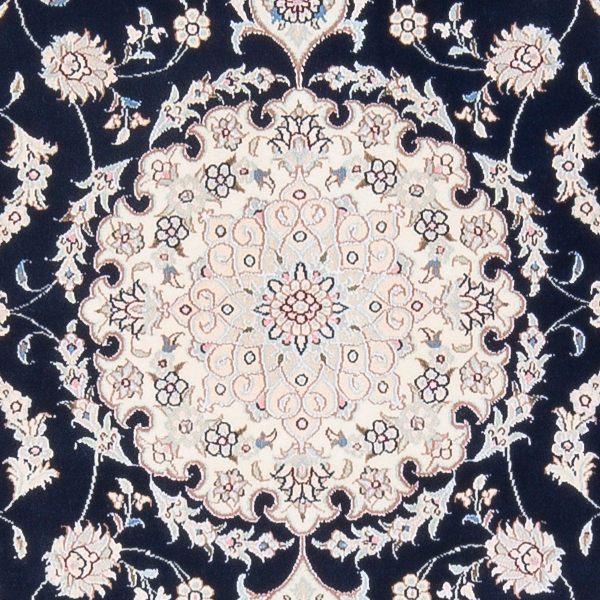Persisk tæppe - Nain - Premium - 160 x 110 cm - mørkeblå