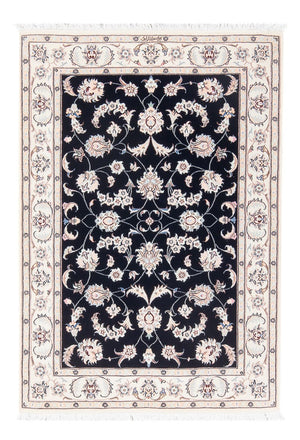 Persisk tæppe - Nain - Premium - 123 x 81 cm - mørkeblå