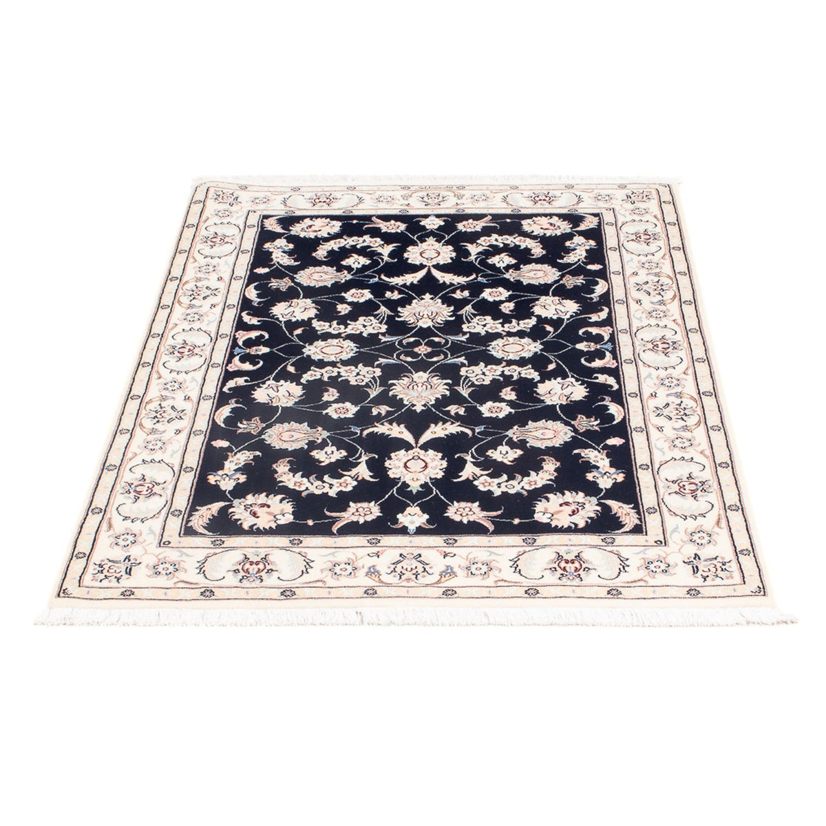 Persisk tæppe - Nain - Premium - 123 x 81 cm - mørkeblå