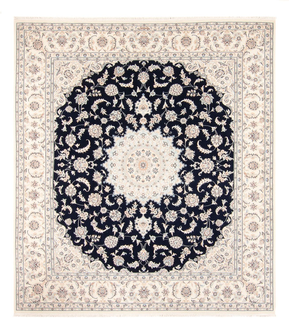 Persisk tæppe - Nain - 261 x 223 cm - mørkeblå