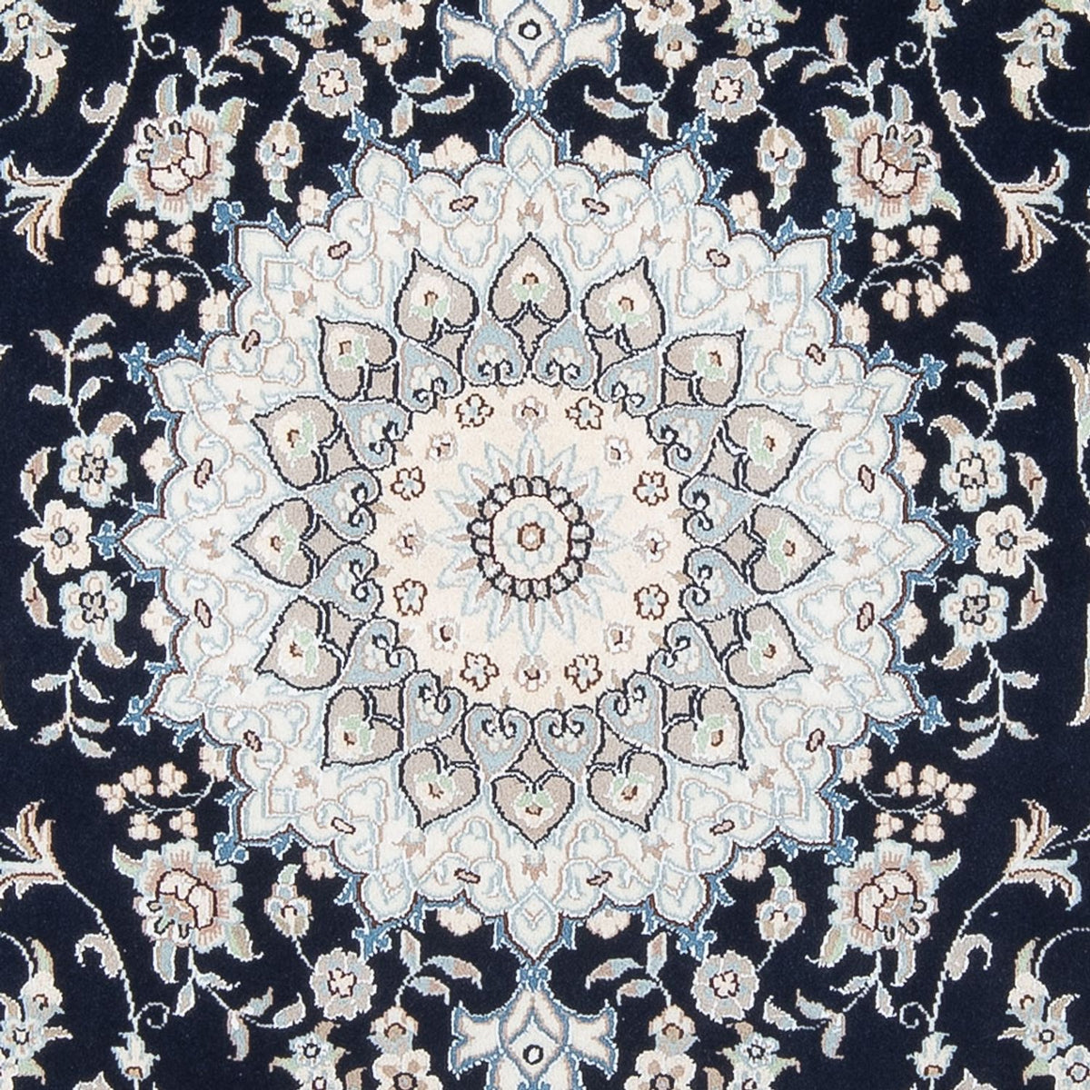 Persisk tæppe - Nain - Premium - 196 x 150 cm - mørkeblå