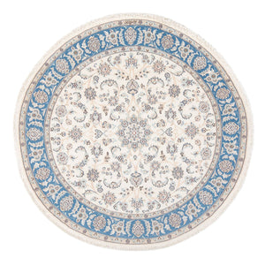 Persisk tæppe - Nain - Premium rundt  - 150 x 150 cm - creme