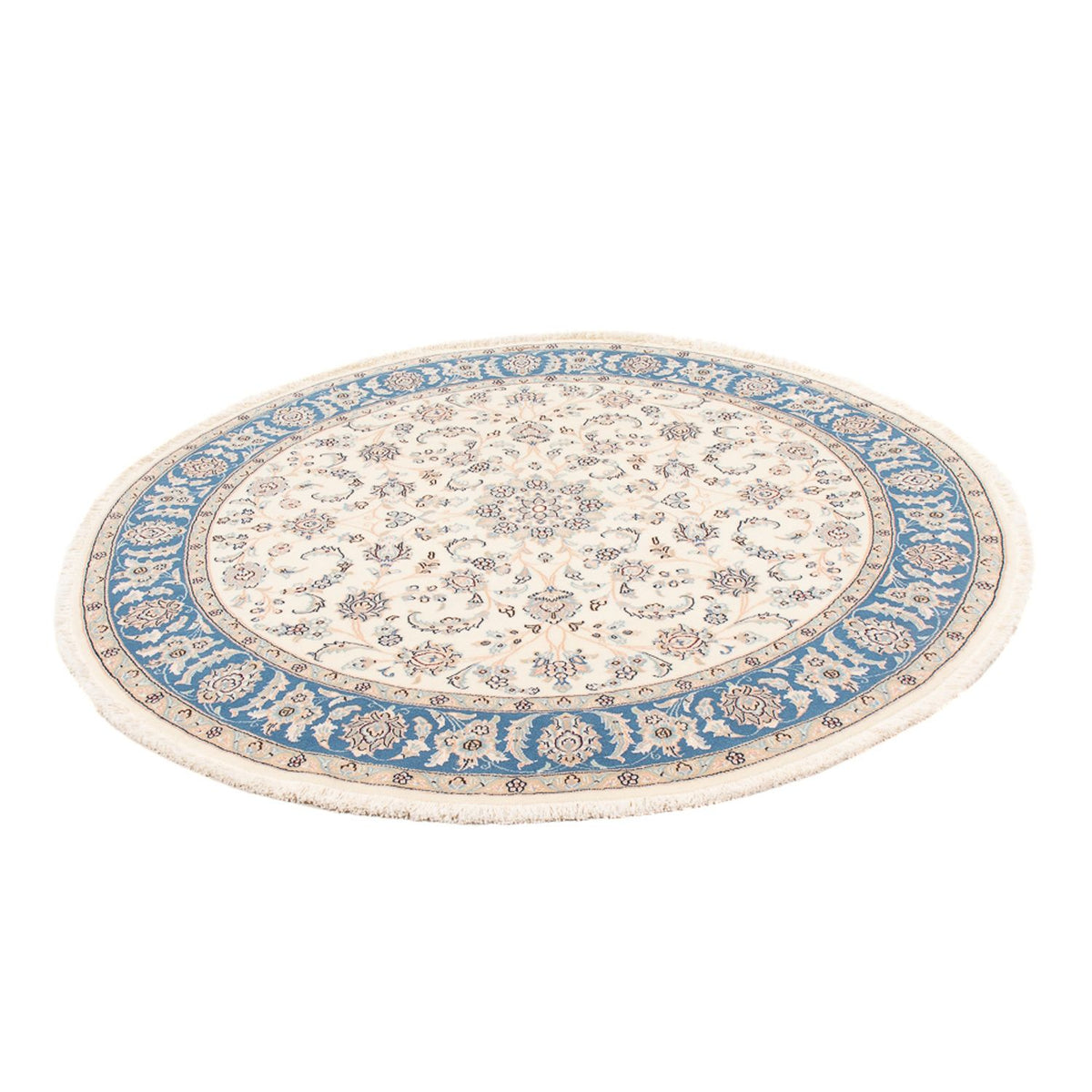 Persisk tæppe - Nain - Premium rundt - 150 x 150 cm - creme