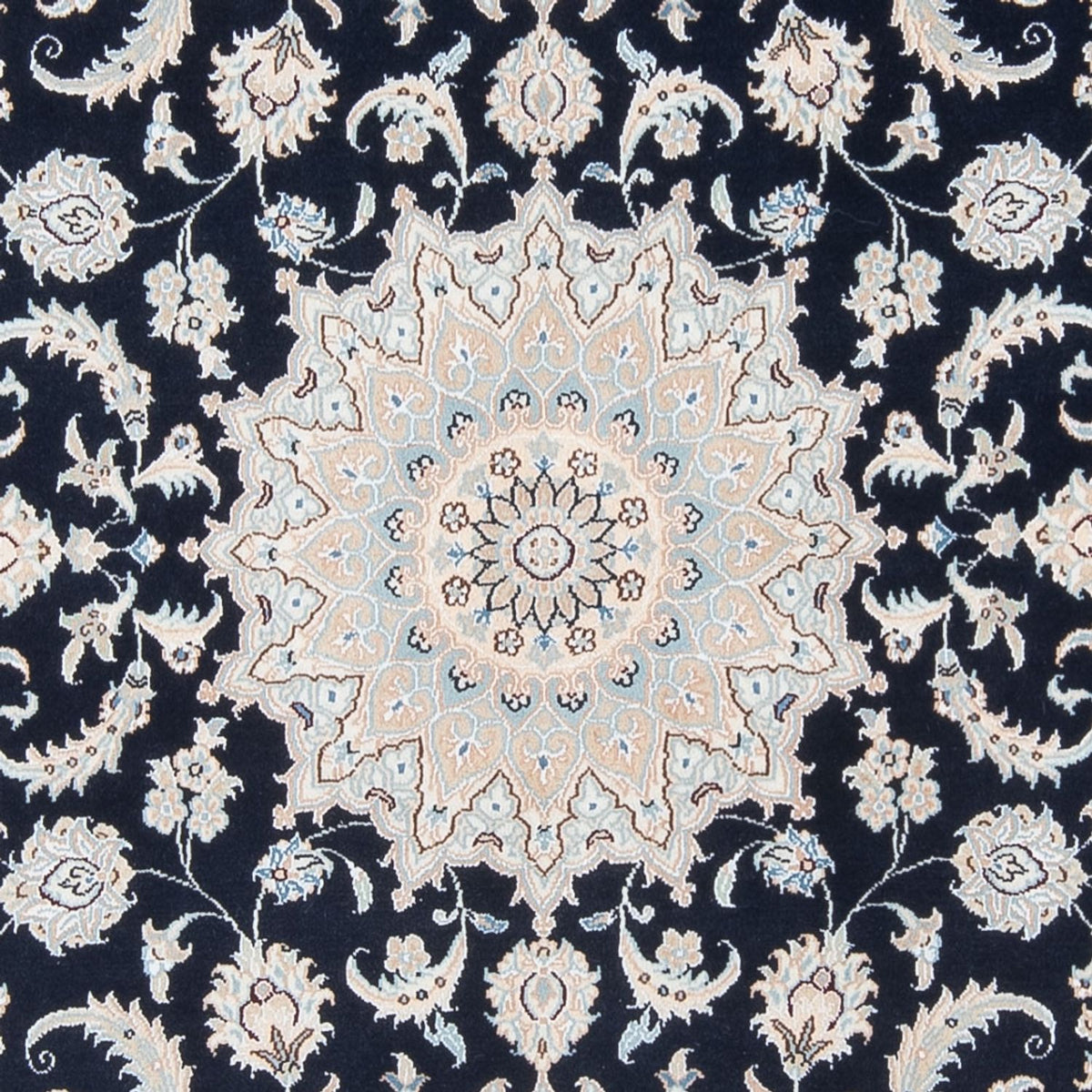 Persisk tæppe - Nain - Premium - 203 x 147 cm - mørkeblå