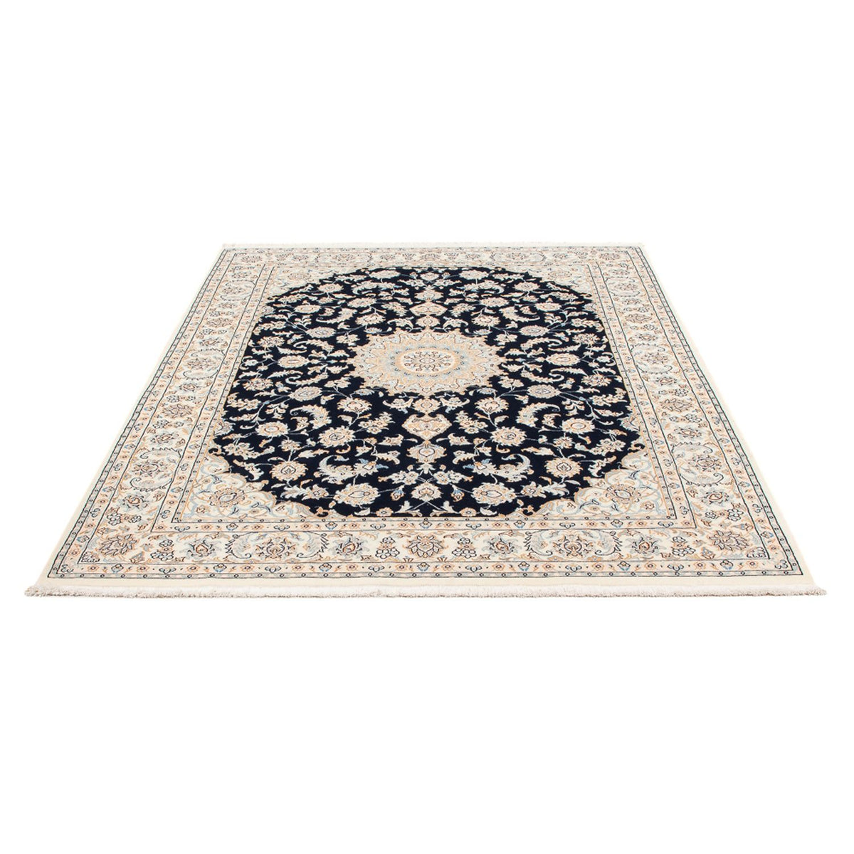 Persisk tæppe - Nain - Premium - 205 x 148 cm - mørkeblå