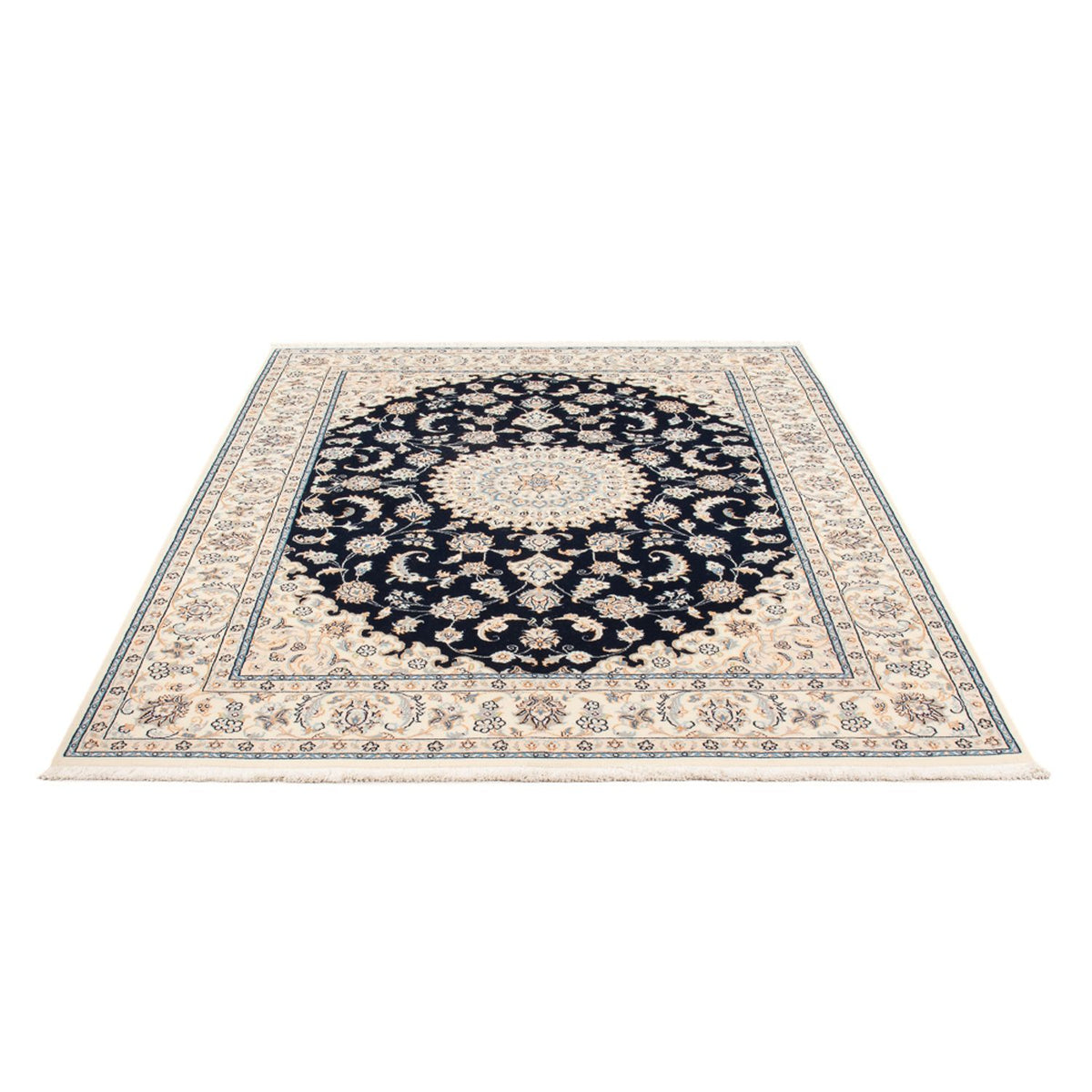 Persisk tæppe - Nain - Premium - 202 x 151 cm - mørkeblå