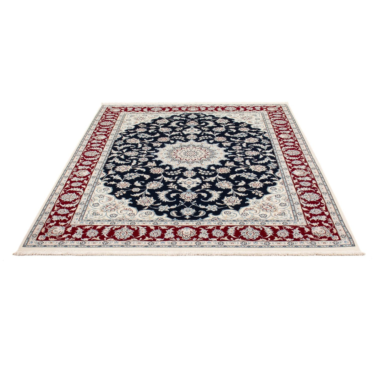 Persisk tæppe - Nain - Premium - 207 x 149 cm - mørkeblå