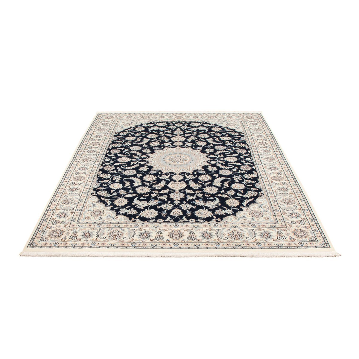 Persisk tæppe - Nain - Premium - 202 x 150 cm - mørkeblå