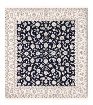 Persisk tæppe - Nain firkantet  - 213 x 200 cm - mørkeblå
