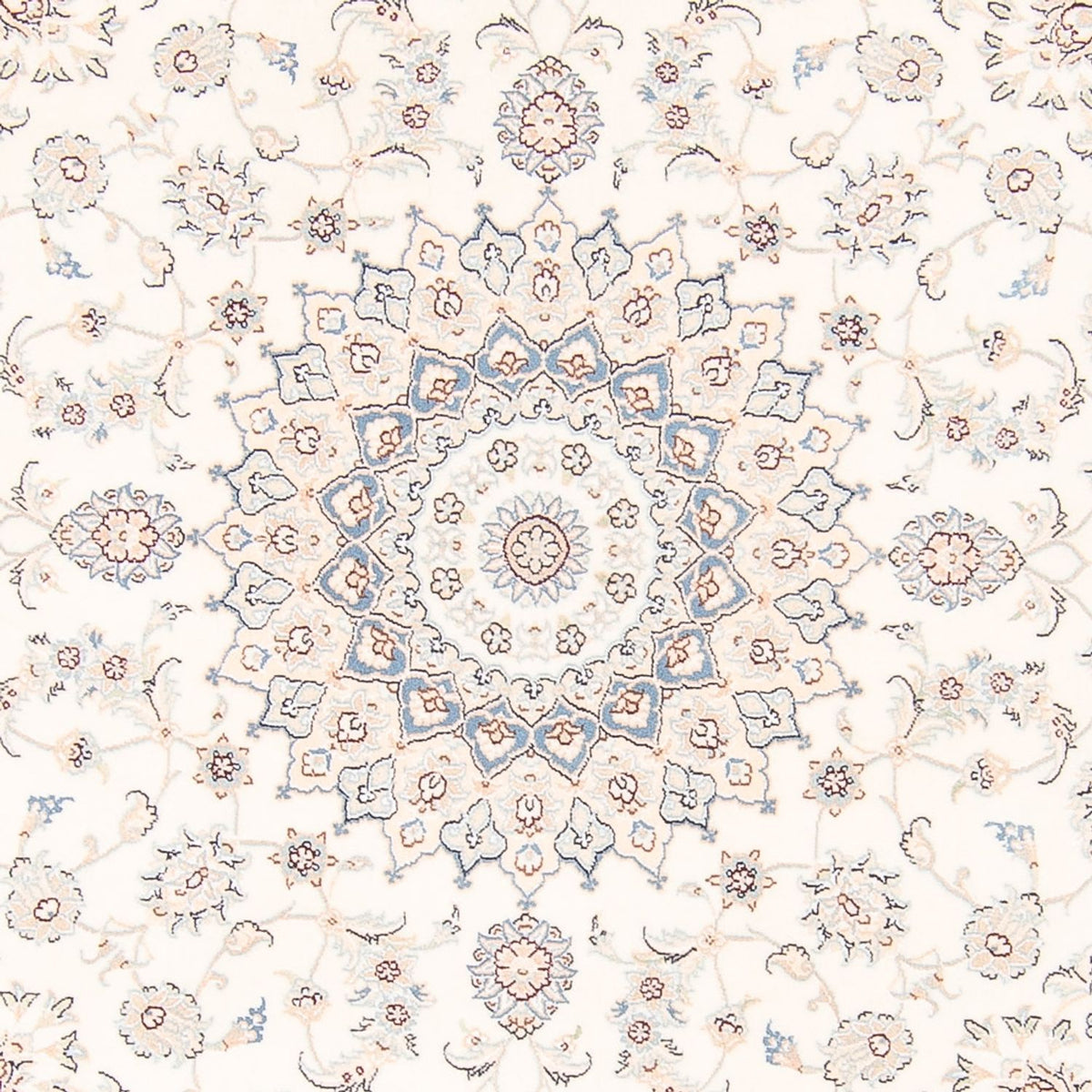 Persisk tæppe - Nain rundt  - 200 x 200 cm - creme