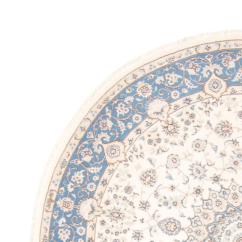 Persisk tæppe - Nain rundt  - 200 x 200 cm - creme