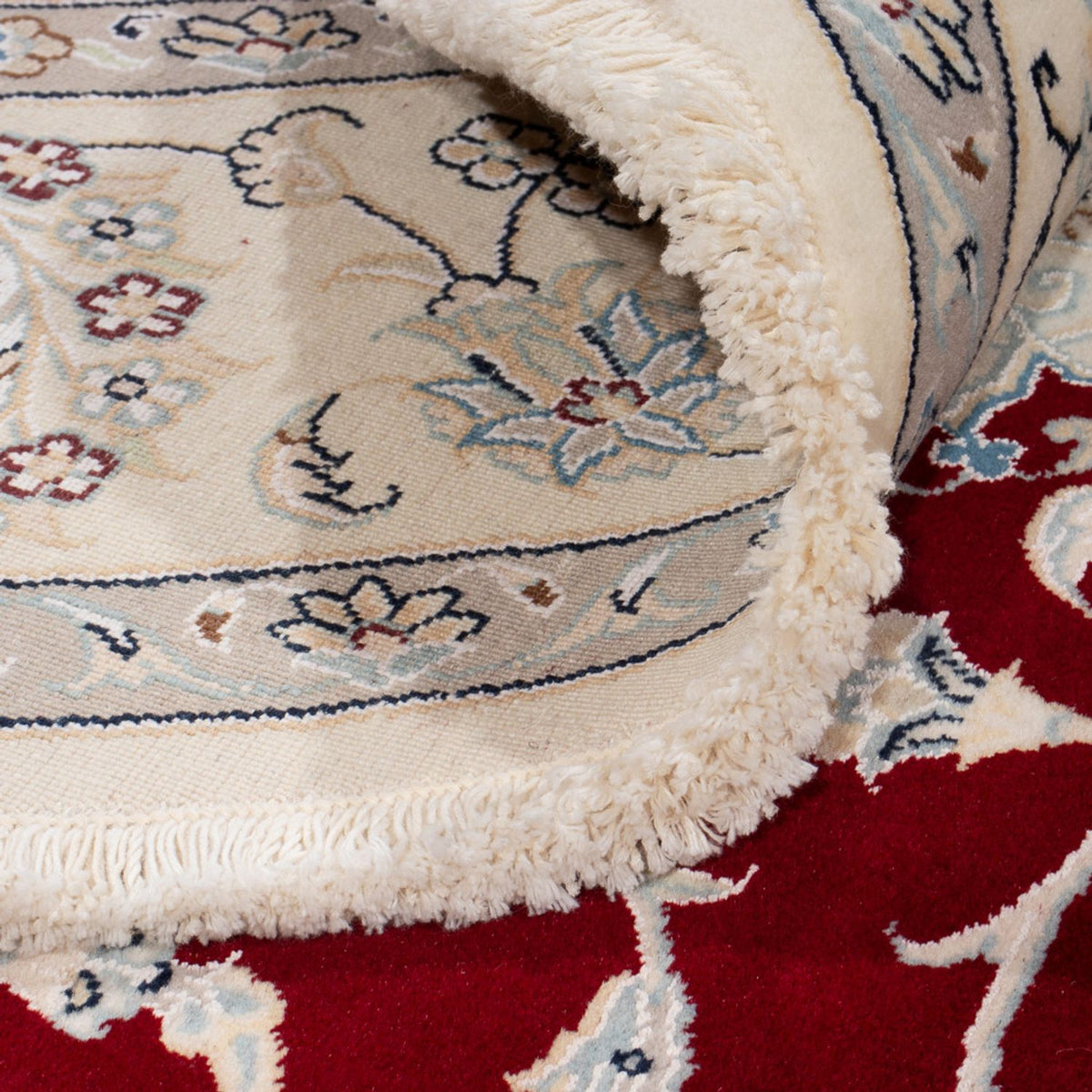 Persisk tæppe - Nain rundt  - 200 x 200 cm - rød