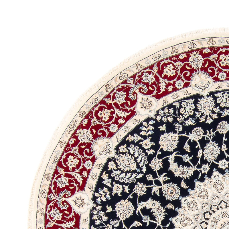 Persisk tæppe - Nain rundt  - 200 x 200 cm - mørkeblå