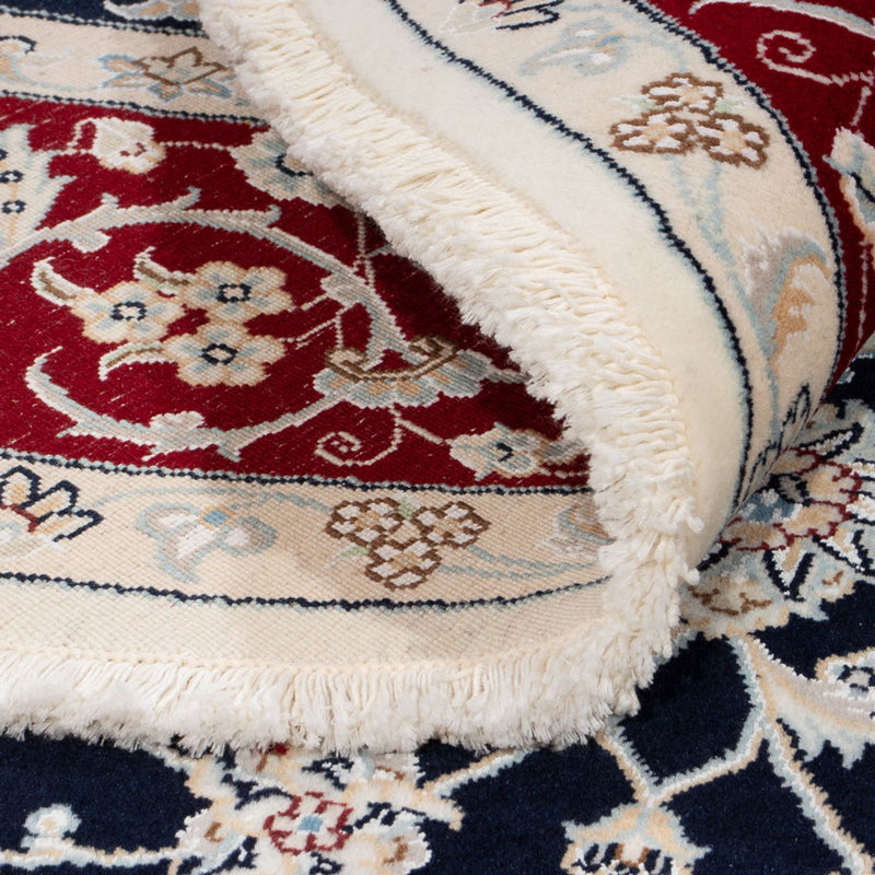 Persisk tæppe - Nain rundt  - 200 x 200 cm - mørkeblå