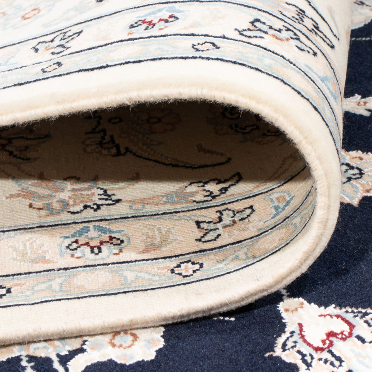 Persisk tæppe - Nain - Premium - 275 x 228 cm - mørkeblå