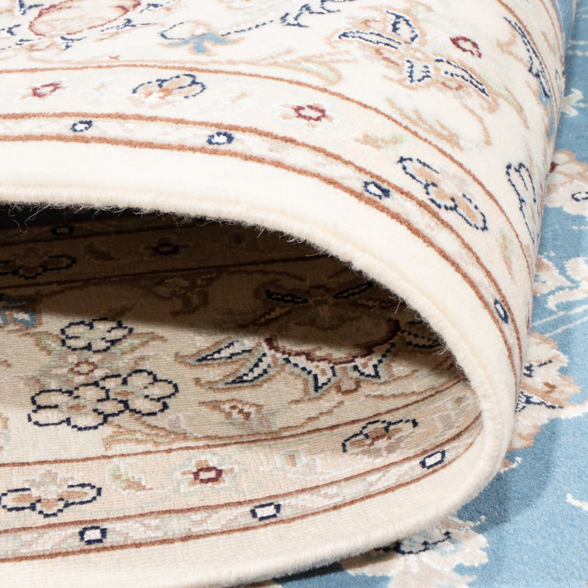 Persisk tæppe - Nain - Royal - 210 x 149 cm - lyseblå