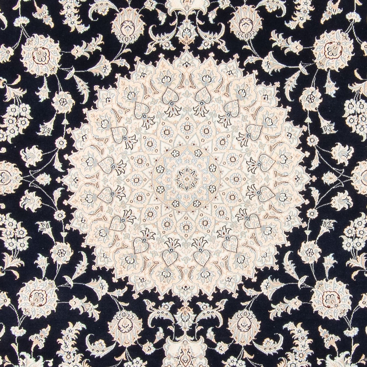 Persisk tæppe - Nain - 267 x 247 cm - mørkeblå