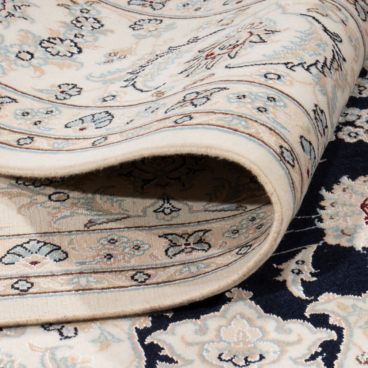 Persisk tæppe - Nain - 267 x 247 cm - mørkeblå