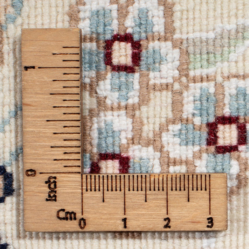 Persisk tæppe - Nain rundt  - 200 x 200 cm - benzinblå