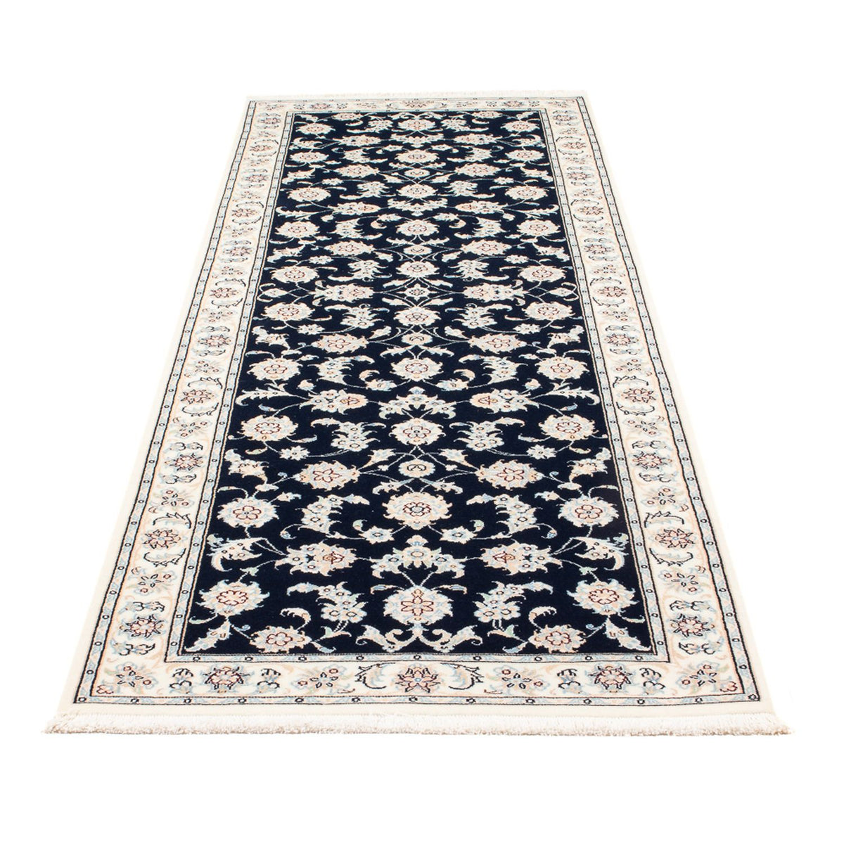 Løber Persisk tæppe - Nain - Premium - 250 x 81 cm - mørkeblå