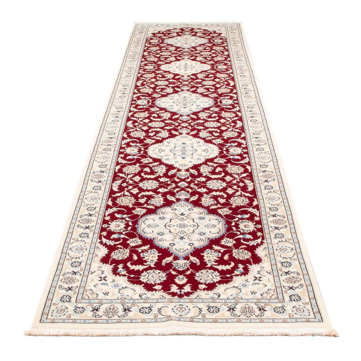 Løber Persisk tæppe - Nain - Premium - 382 x 89 cm - rød