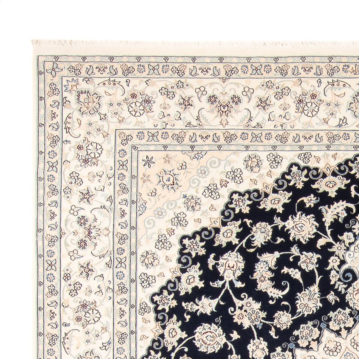 Persisk tæppe - Nain - 263 x 225 cm - mørkeblå