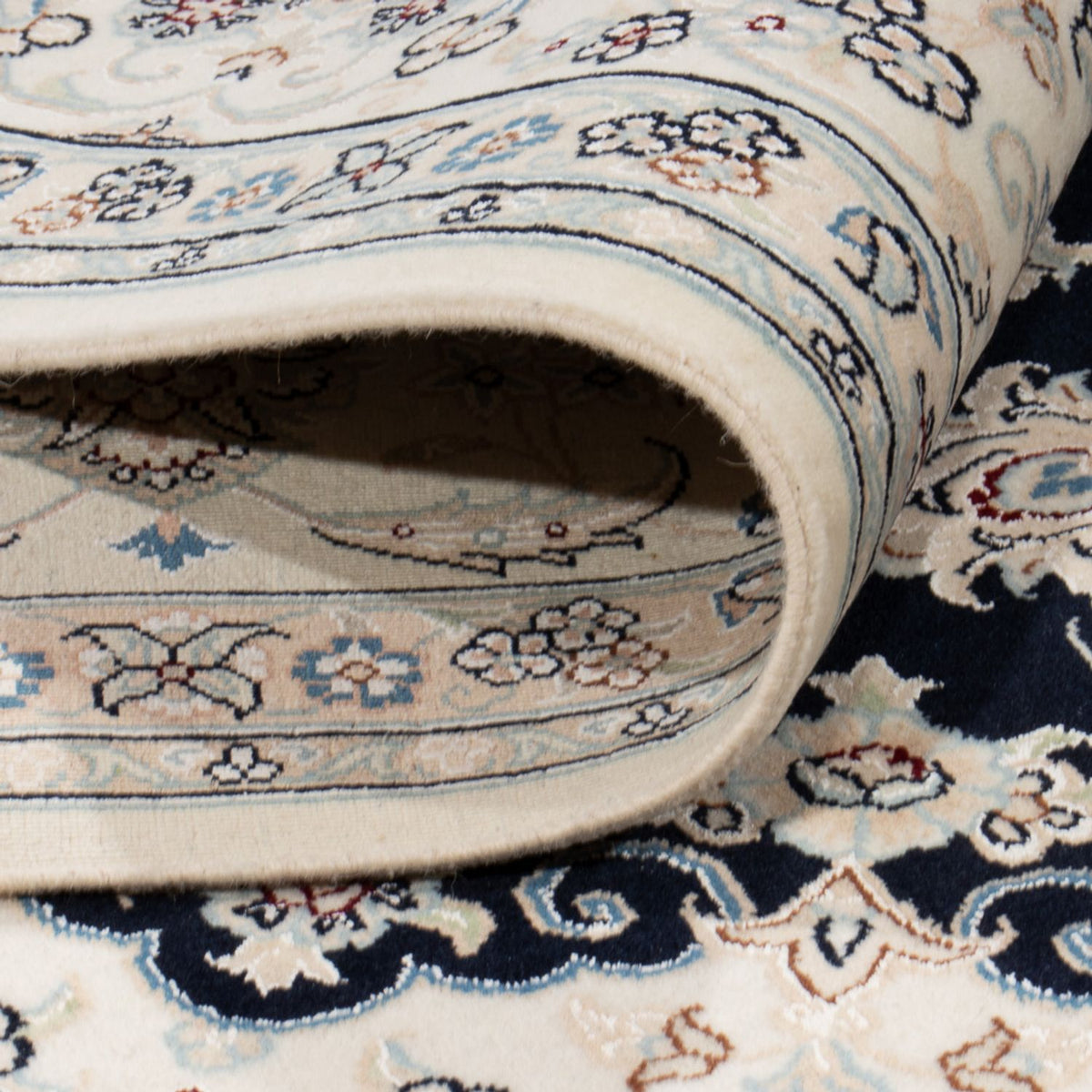 Persisk tæppe - Nain - 263 x 225 cm - mørkeblå