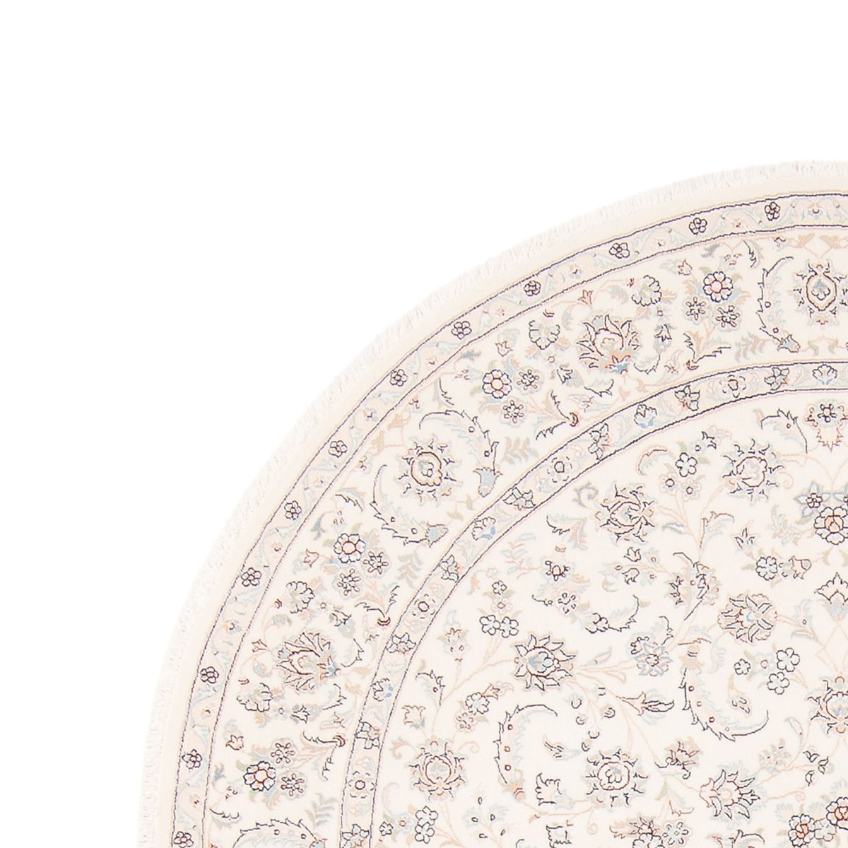 Persisk tæppe - Nain rundt  - 200 x 200 cm - creme