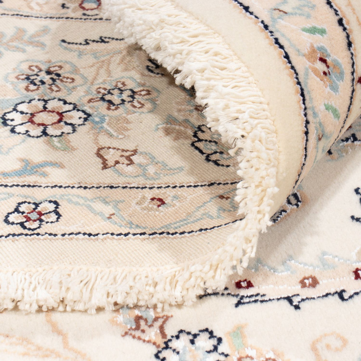 Persisk tæppe - Nain rundt  - 200 x 200 cm - creme