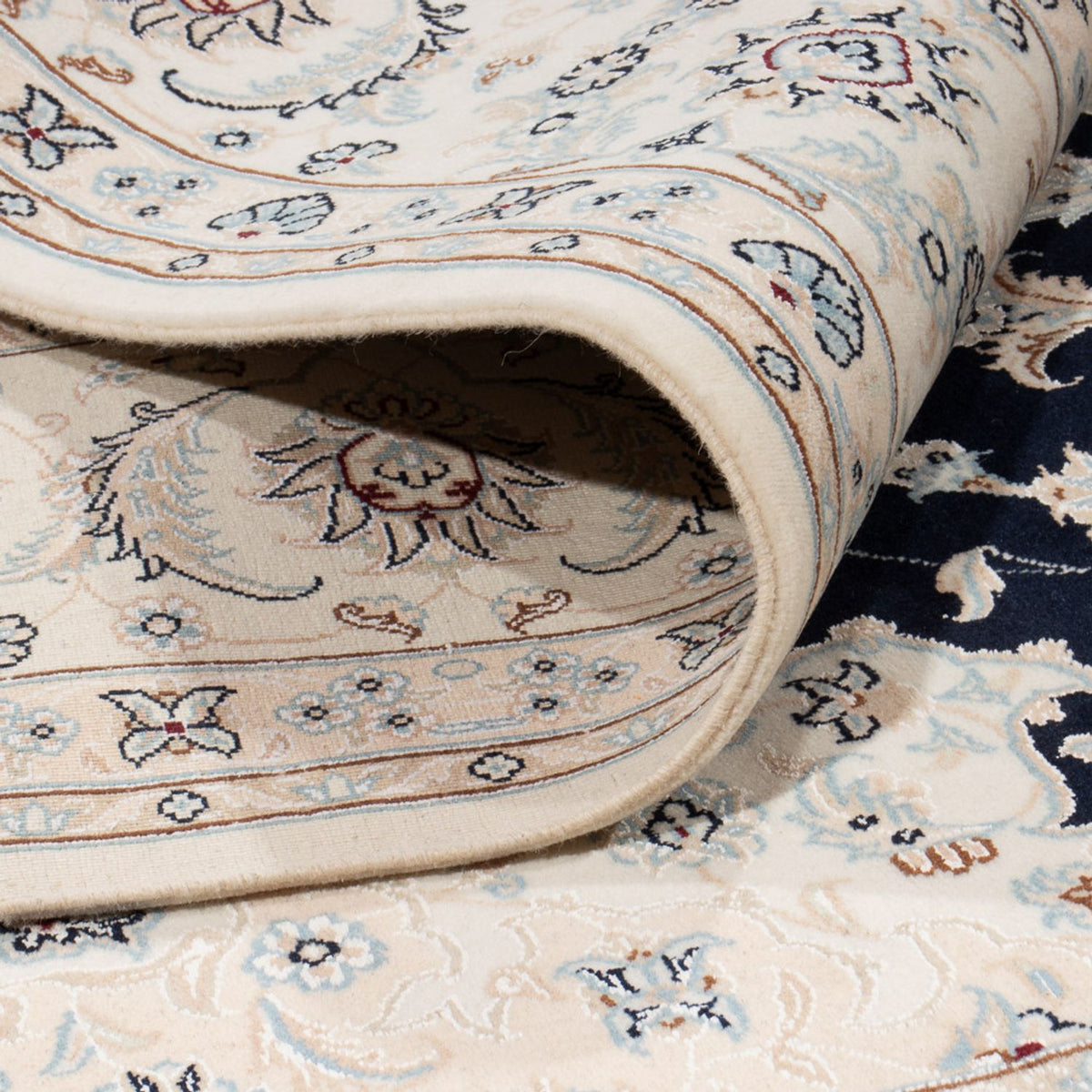 Persisk tæppe - Nain - 260 x 245 cm - mørkeblå