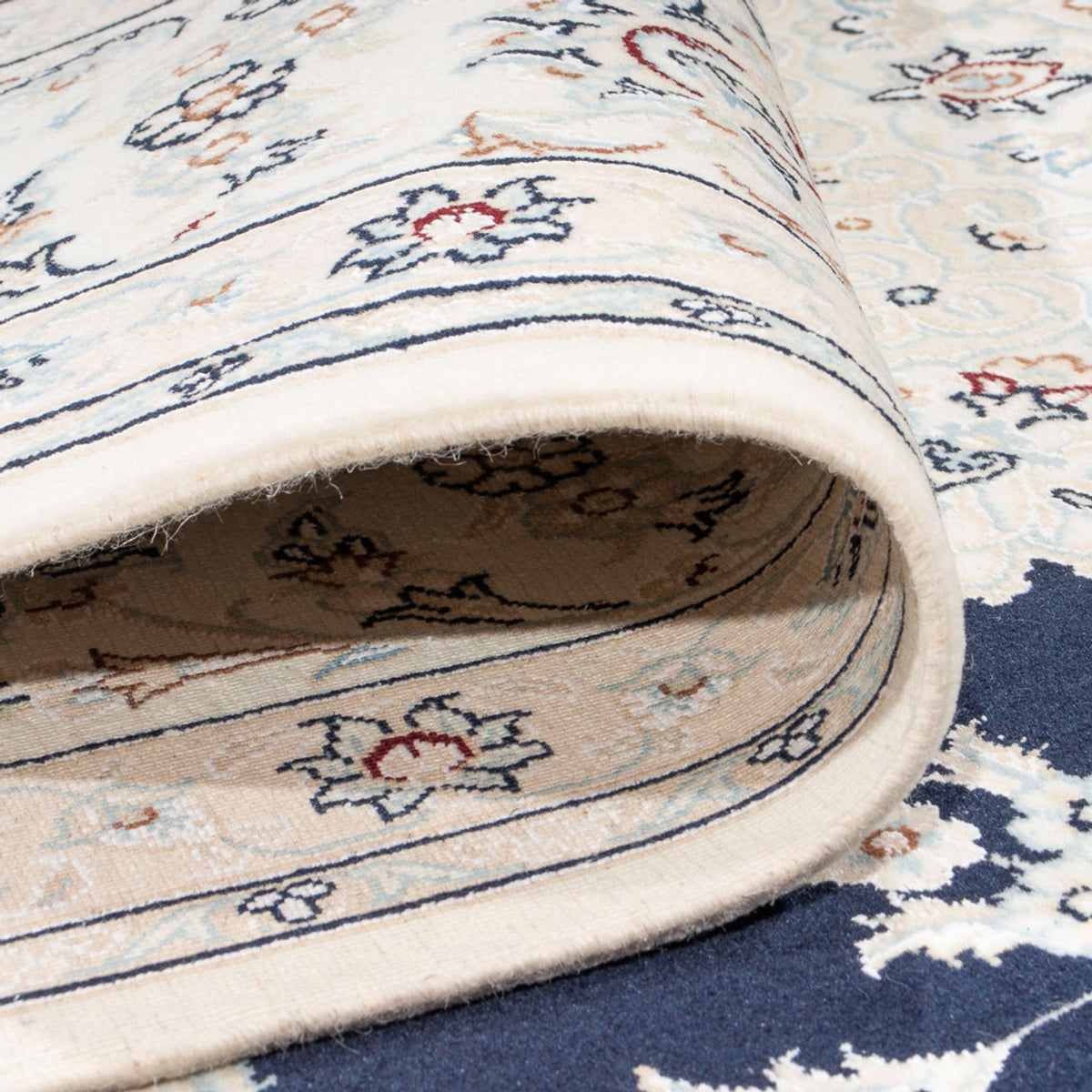 Persisk tæppe - Nain - Premium - 346 x 244 cm - mørkeblå