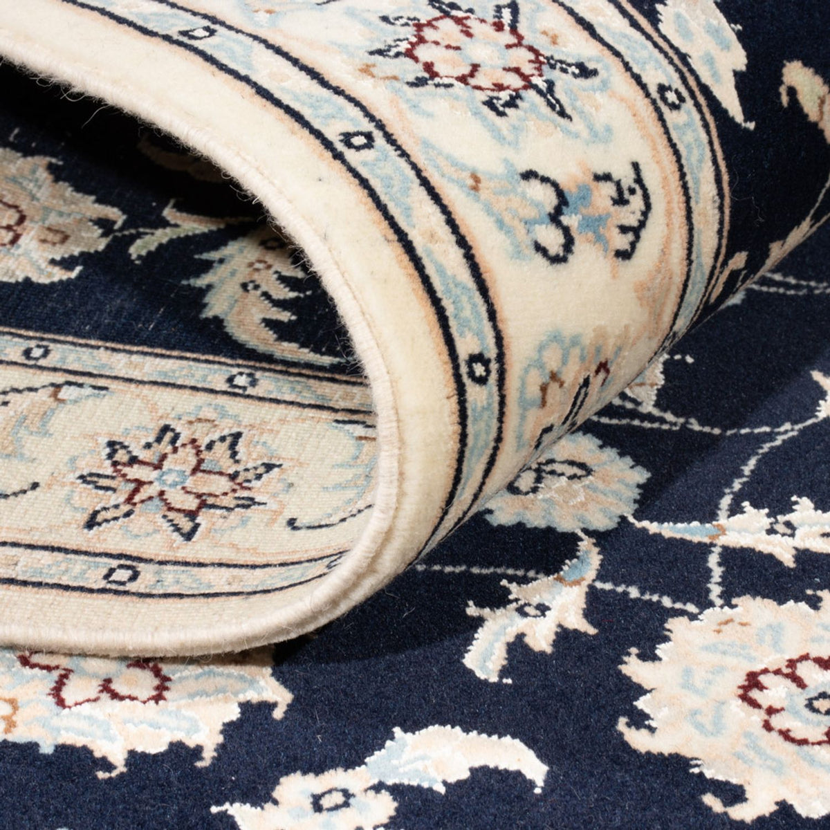 Løber Persisk tæppe - Nain - Royal - 200 x 80 cm - mørkeblå