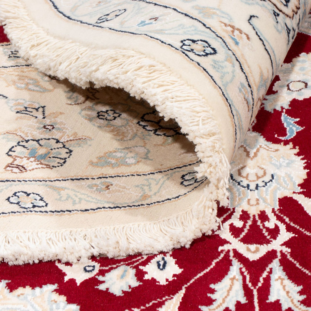 Persisk tæppe - Nain rundt  - 200 x 200 cm - rød