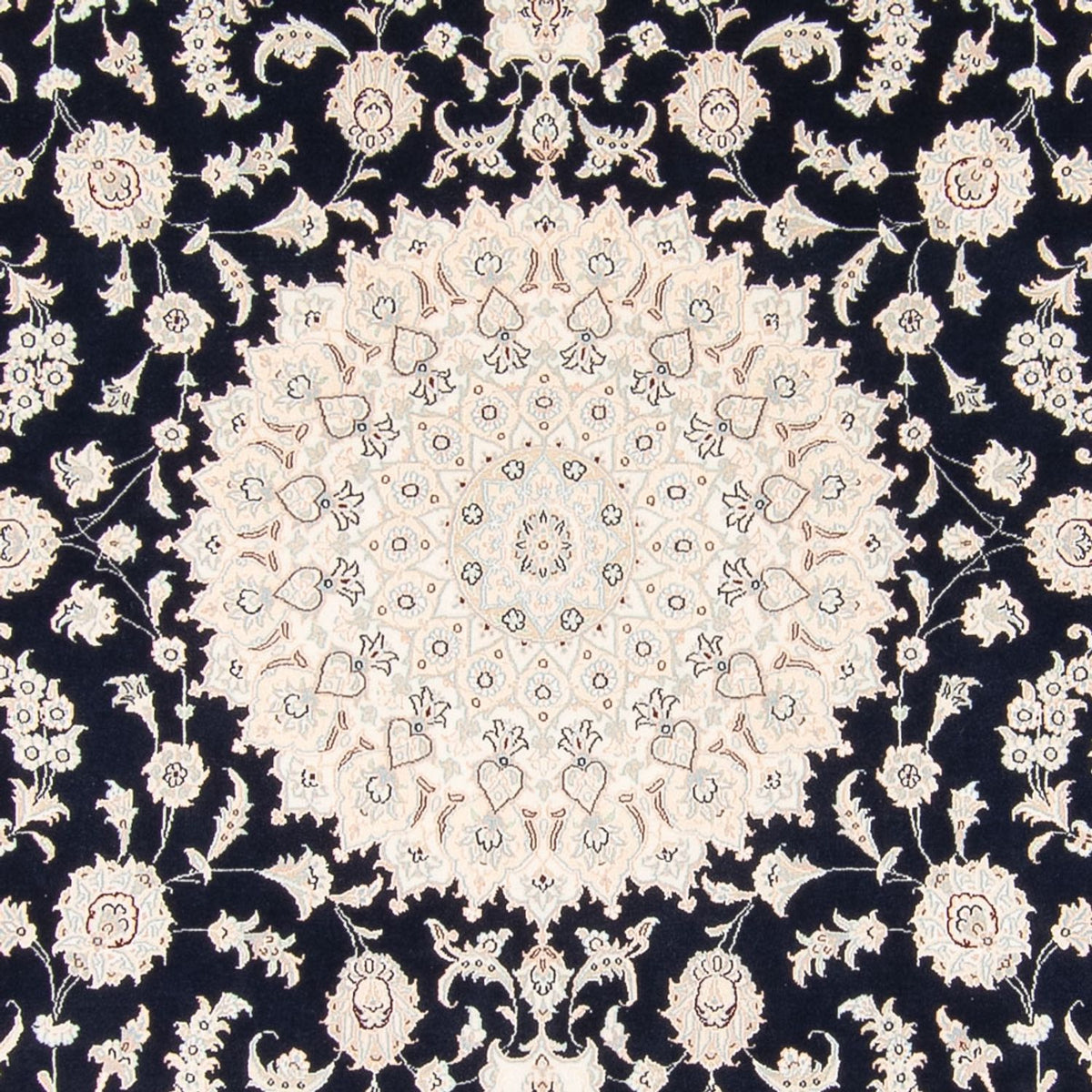 Persisk tæppe - Nain - 268 x 245 cm - mørkeblå