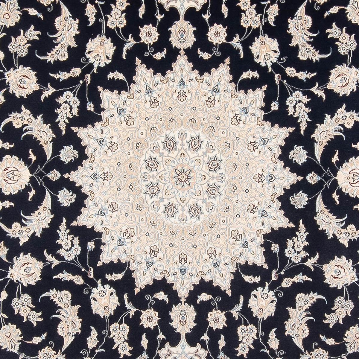 Persisk tæppe - Nain - Premium - 348 x 245 cm - mørkeblå
