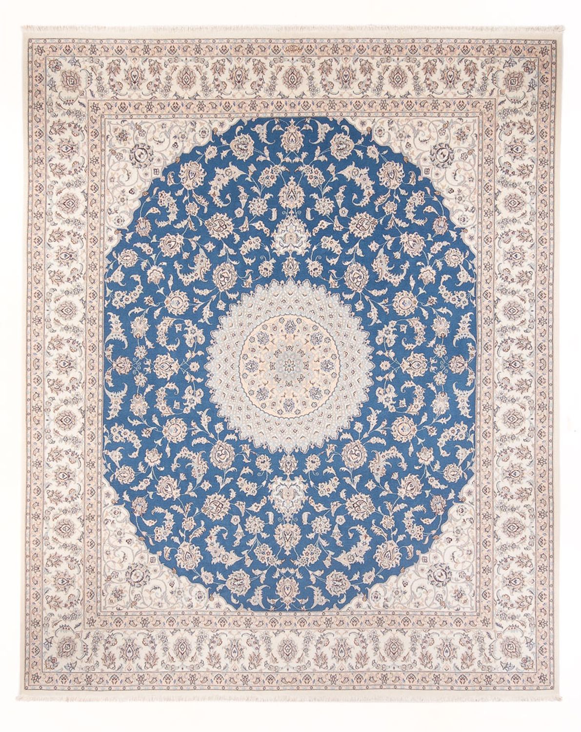 Persisk tæppe - Nain - Premium - 296 x 248 cm - lyseblå