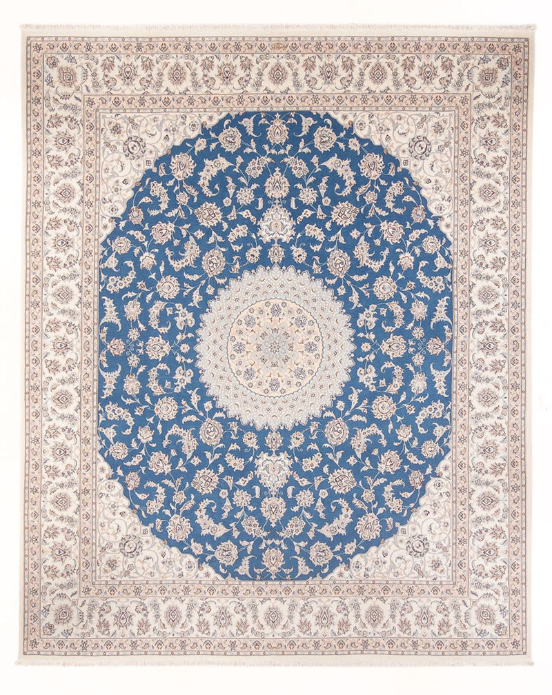 Persisk tæppe - Nain - Premium - 296 x 248 cm - lyseblå