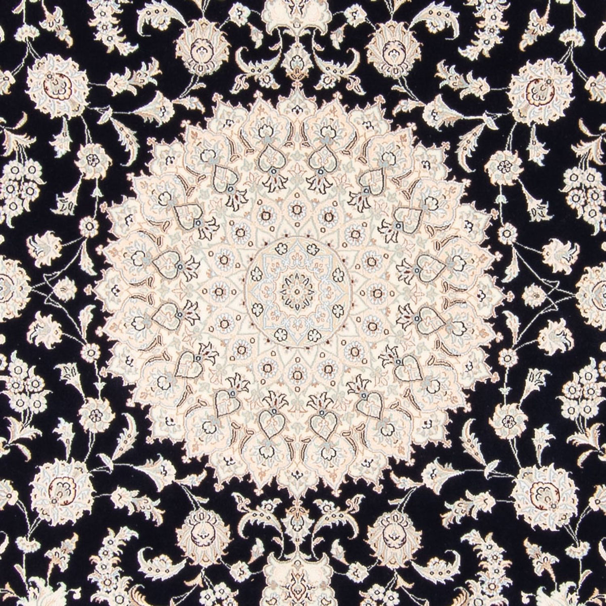 Persisk tæppe - Nain - 261 x 252 cm - mørkeblå